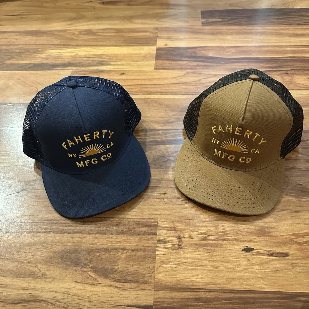 Faherty Trucker Hat Lot Unisex Rare Discontinued Embroidered Excellent Snap Back